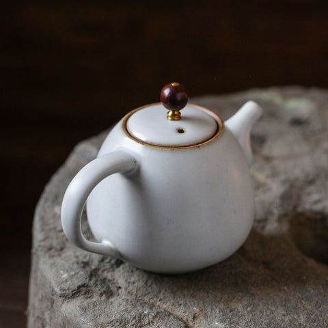 Hand Painted Purple Magnolia Ceramic Teapot, Oriental Hand-painted Porcelain Teapot - theTeaCloud