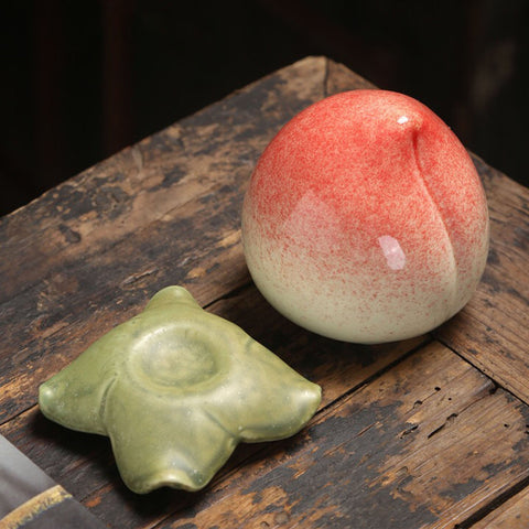 Ceramic Peach Tea Cans, Mini Peach Tea Caddy, Table Decor, Birthday Gifts - theTeaCloud