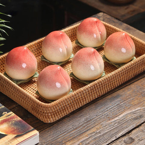 Ceramic Peach Tea Cans, Mini Peach Tea Caddy, Table Decor, Birthday Gifts - theTeaCloud