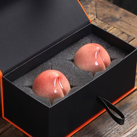 Ceramic Peach Tea Cans, Mini Peach Tea Caddy, Table Decor, Birthday Gifts - theTeaCloud