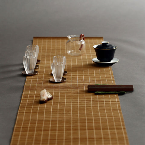 All Natural Handmade Bamboo Tea Mat, Place Mat, Tea Set Accessory in Various Lengths