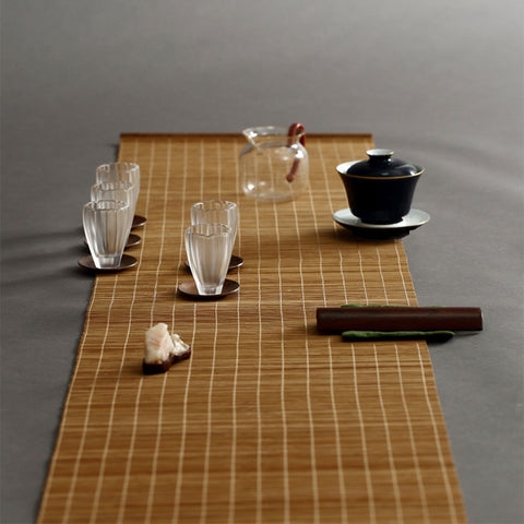 All Natural Handmade Bamboo Tea Mat, Place Mat, Tea Set Accessory in Various Lengths - theTeaCloud
