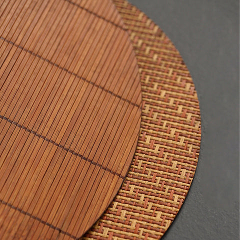 Handmade Oval Bamboo Slat Table Runner, Tea Mat, Tea Set Accessory, Table Placemat - theTeaCloud