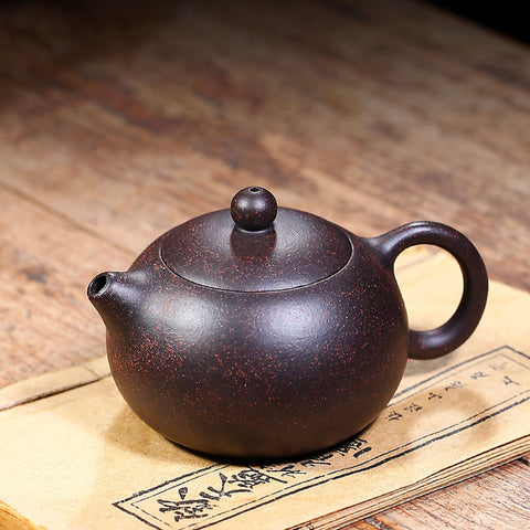 Handmade Yixing Zisha Teapot, Traditional Chinese Black Speckled Clay Teapot, Large Capacity 280ml/ 9.5oz - theTeaCloud