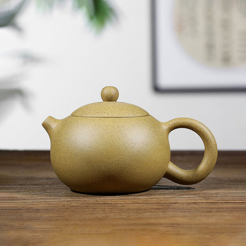 Handmade Yixing Zisha Teapot, Traditional Chinese Duan Sesame Yellow Clay Teapot