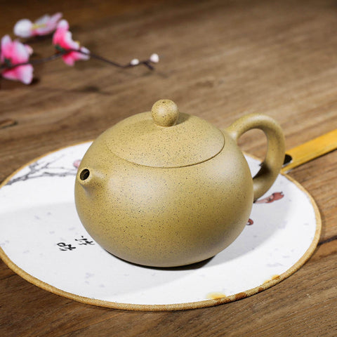 Handmade Yixing Zisha Teapot, Traditional Chinese Duan Sesame Yellow Clay Teapot