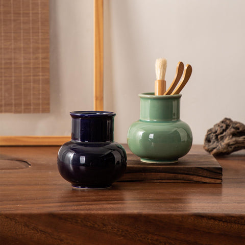 Traditional Japanese Vintage Style Short Vases, Porcelain Short Vases - four colors