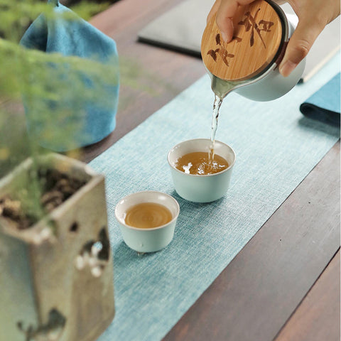 Plain Color Linen Tea Table Cloth, Tea Mat, Tea Set Accessory, Table Runners