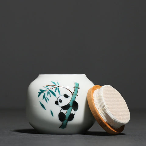 Hand Painted Panda Porcelain Tea Canisters/ Tea Jars/ Tea Storage/ Loose Tea Storage