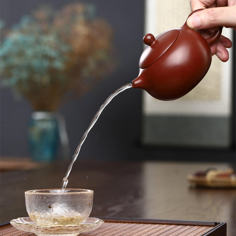 Handmade Yixing Zisha Teapot, Chinese Red Clay Teapot in Xishi Style, 160ml, 200ml Capacity, Gift Box with Certificate Included - theTeaCloud