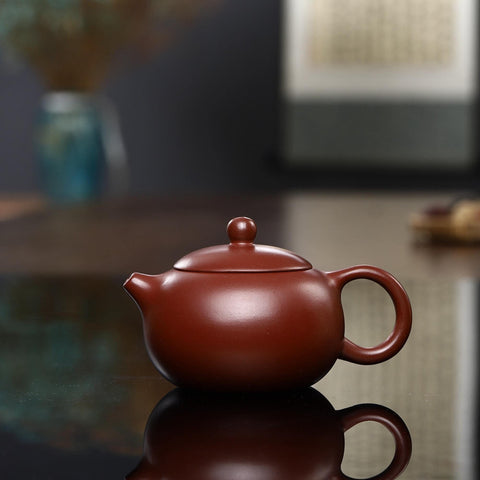 Handmade Yixing Zisha Teapot, Chinese Red Clay Teapot in Xishi Style, 160ml, 200ml Capacity, Gift Box with Certificate Included - theTeaCloud