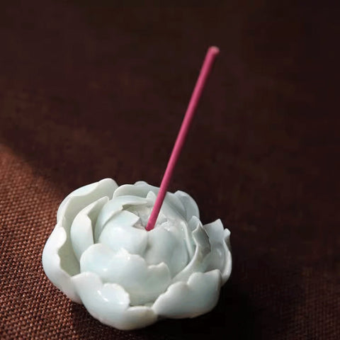 Handmade Lotus Porcelain Incense Holder, Tea Table Decor - Small and Large Sizes