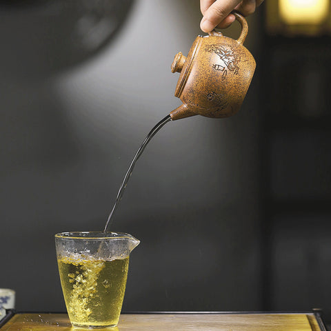 Handmade Yellow Clay Zisha Teapot, Gift Package, Capacity 250ml/8.5oz - theTeaCloud