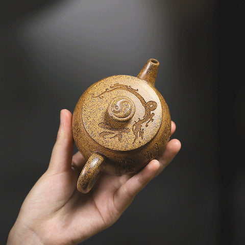 Handmade Yellow Clay Zisha Teapot, Gift Package, Capacity 250ml/8.5oz