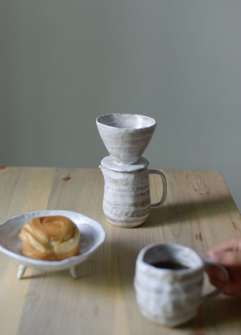 Handmade Ceramic Pour-Over Coffee Set Dripper & 300ml Coffee Mug