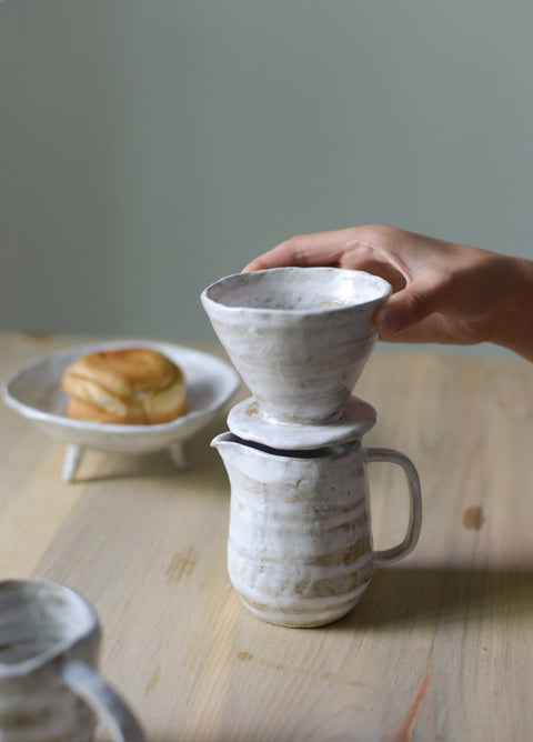 Handmade Ceramic Pour-Over Coffee Set Dripper & 300ml Coffee Mug
