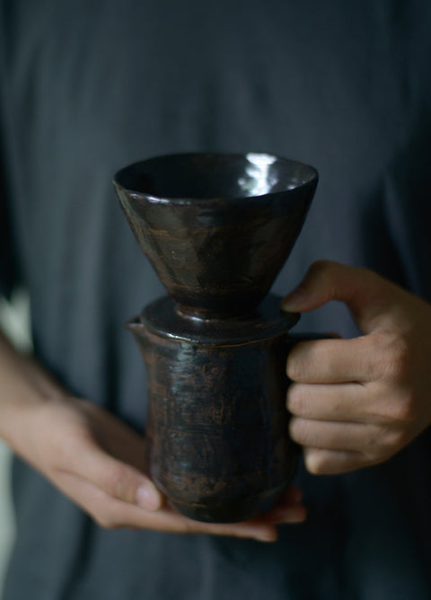 Handmade Ceramic Pour-Over Coffee Set Dripper & 300ml Coffee Mug