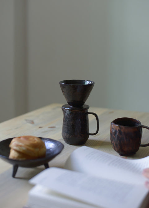 Handmade Ceramic Pour-Over Coffee Set Dripper & 300ml Coffee Mug