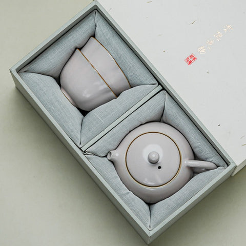 Celadon Teapot with Sunflower Cup – Minimal Tea Set