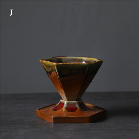 Elegant Cone-Shaped Ceramic Coffee Mug with Reactive Glaze - theTeaCloud