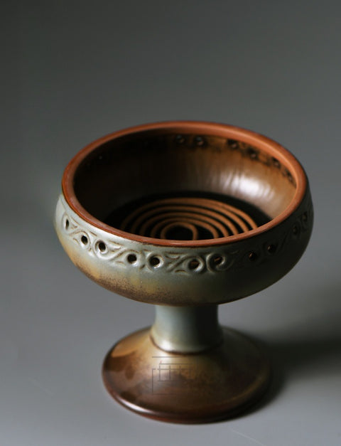 Ceramic incense censer, bowl with lid removed