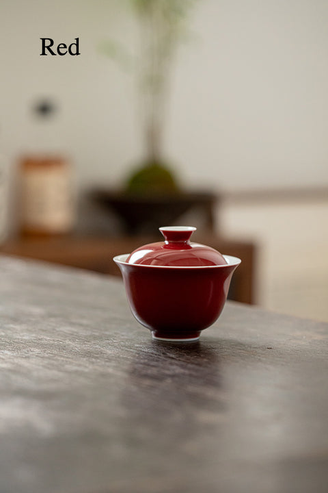 The TeaCloud Color Glazed Gaiwan Tea Cup, 135ml Capacity