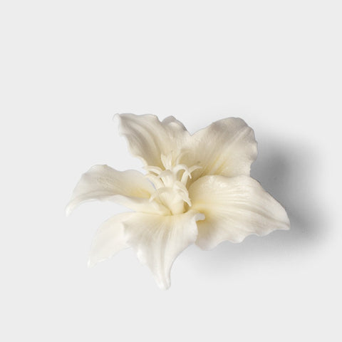 Handmade Lily Porcelain Incense Holder - Minimalist Ceramic Flower Sculpture