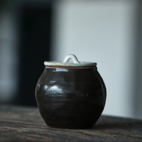Handmade Japanese-Style Ceramic Tea Canister