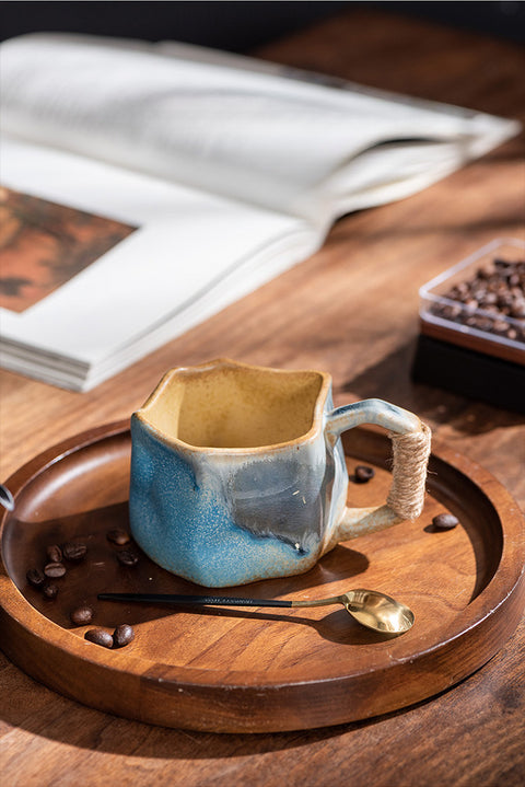 Unique Ceramic Mug, Irregular Shaped Coffee Mug - theTeaCloud