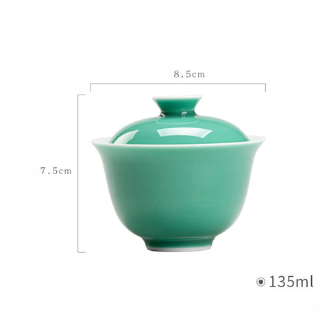 The TeaCloud Color Glazed Gaiwan Tea Cup, 135ml Capacity