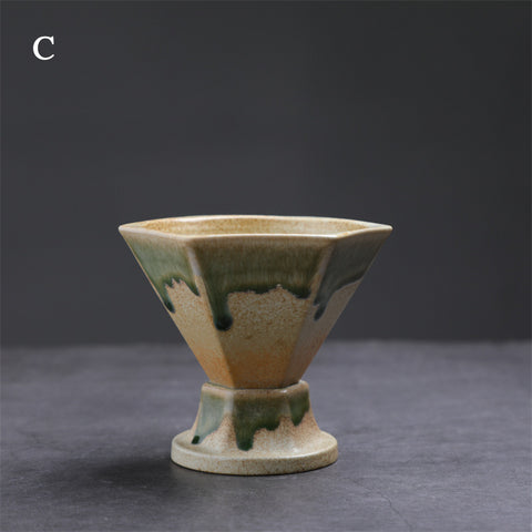 Elegant Cone-Shaped Ceramic Coffee Mug with Reactive Glaze - theTeaCloud