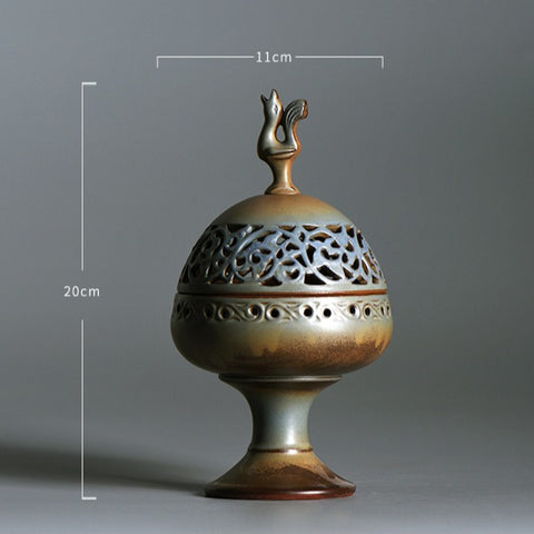 Ceramic incense censer, size chart