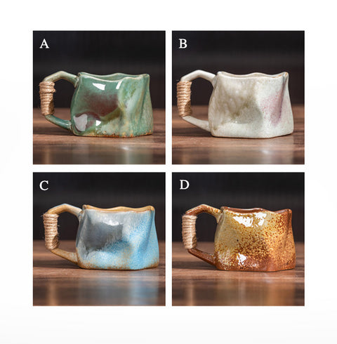 Unique Ceramic Mug, Irregular Shaped Coffee Mug - theTeaCloud