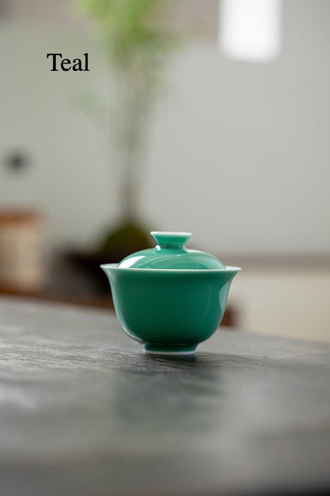 The TeaCloud Color Glazed Gaiwan Tea Cup, 135ml Capacity