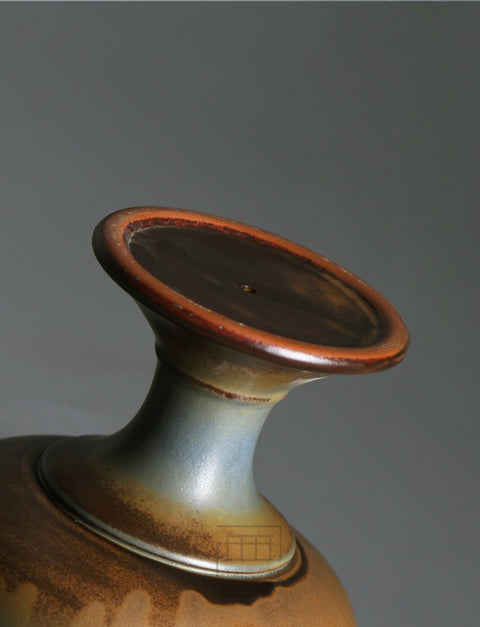 Ceramic incense censer, close-up of stem and rim