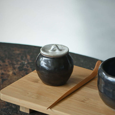 Handmade Japanese-Style Ceramic Tea Canister
