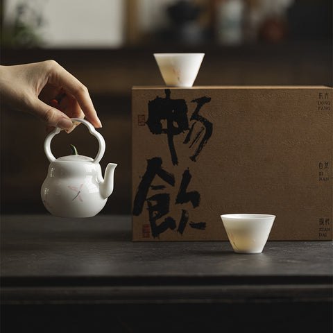 Ceramic Tea Ritual Set – Teapot with Two Cups Gift Set