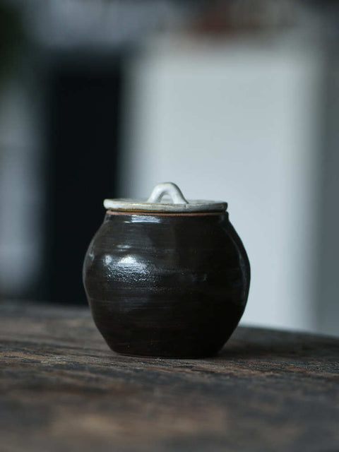 Handmade Japanese-Style Ceramic Tea Canister
