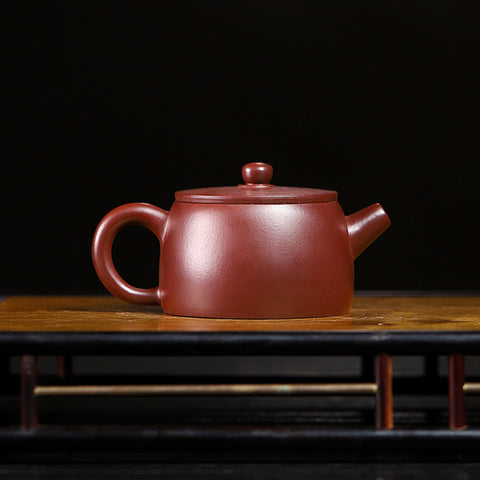 Handmade Purple Zisha Clay Teapot with Flat Lid, 120 ml Capacity - theTeaCloud