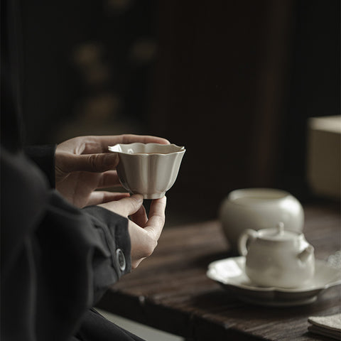 The TeaCloud Glazed Flower-Shaped Kung Fu Tea Cup