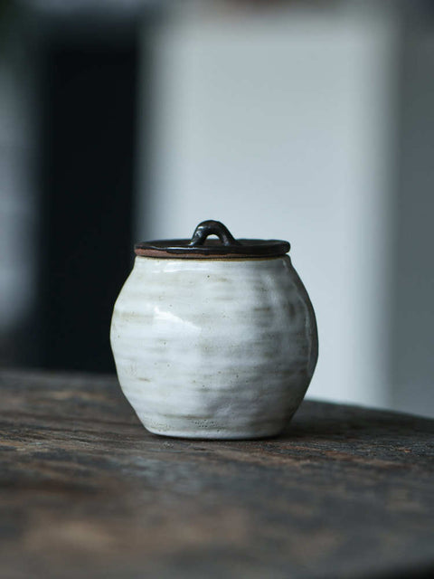 Handmade Japanese-Style Ceramic Tea Canister