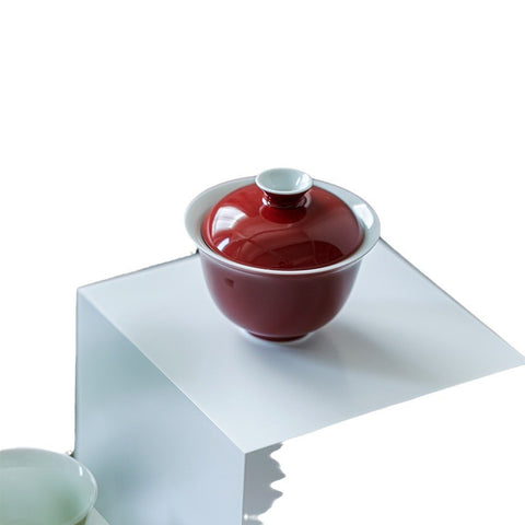 The TeaCloud Color Glazed Gaiwan Tea Cup, 135ml Capacity