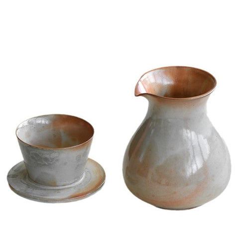 Handmade Shino-Style Ceramic Pour-Over Coffee Set Dripper & Coffee Server | 590ml