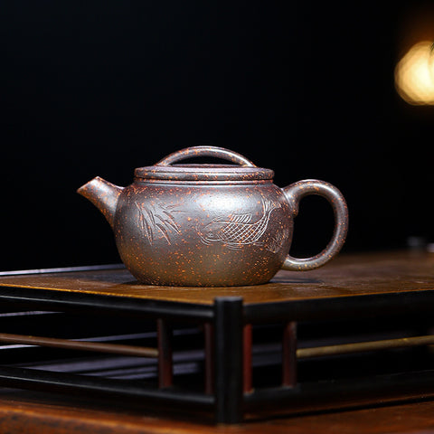 Authentic Yixing Zisha Purple Clay Mini Teapot, 140ml Capacity
