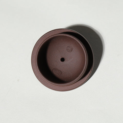 Yixing Purple Zisha Clay Teapot Square Shape Bamboo Knot Style, 200ml Capacity