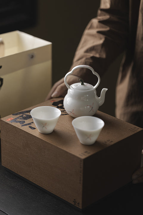 Ceramic Tea Ritual Set – Teapot with Two Cups Gift Set