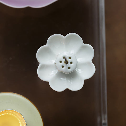 Ceramic Lotus Incense Stick Holder