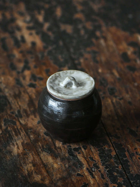 Handmade Japanese-Style Ceramic Tea Canister
