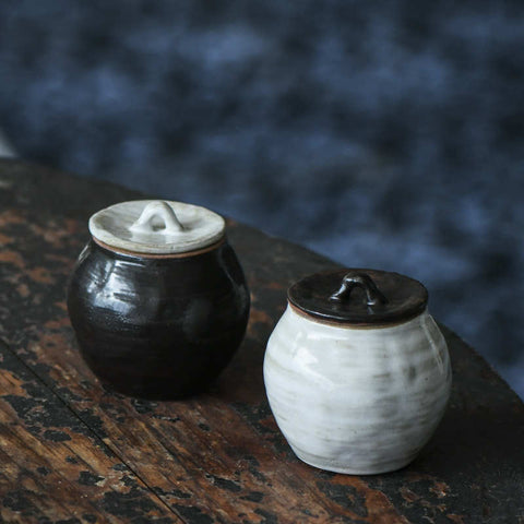 Handmade Japanese-Style Ceramic Tea Canister