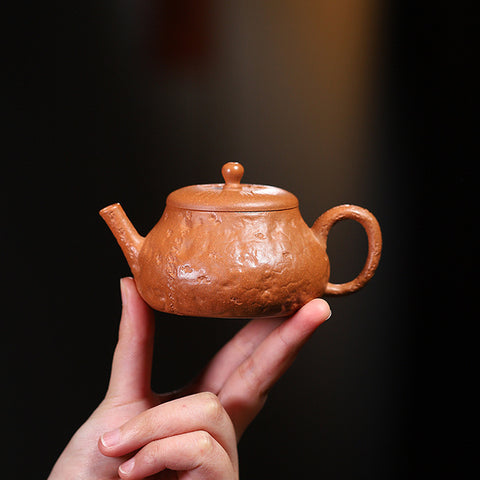 Handmade Yixing Zisha Clay Mini Teapot "Lotus Seat" - 150ml Capacity